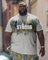 Camouflage Color Block Personalized Print Large Men's Suit